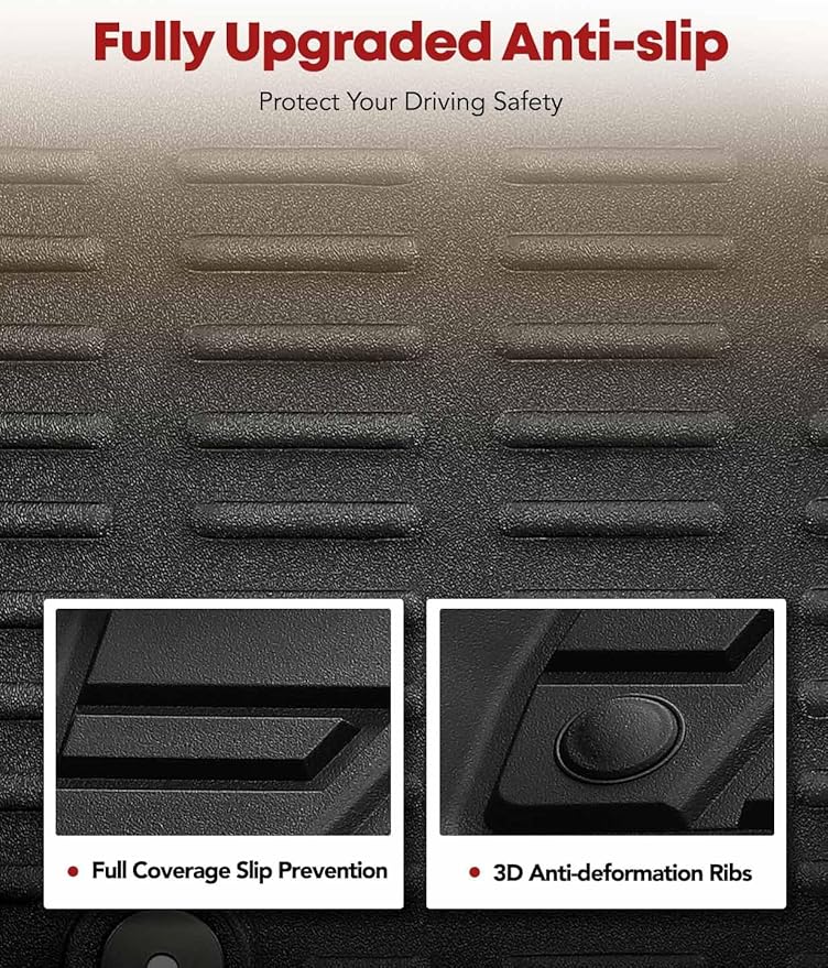 YHTAUTO Floor Mats Fit 2019-2025 Toyota RAV4 (Include Hybrid), TPE All Weather Car Mats Waterproof Anti-Slip Odorless Floor Liner, Interior Car Accessories Front & 2nd Row Liner