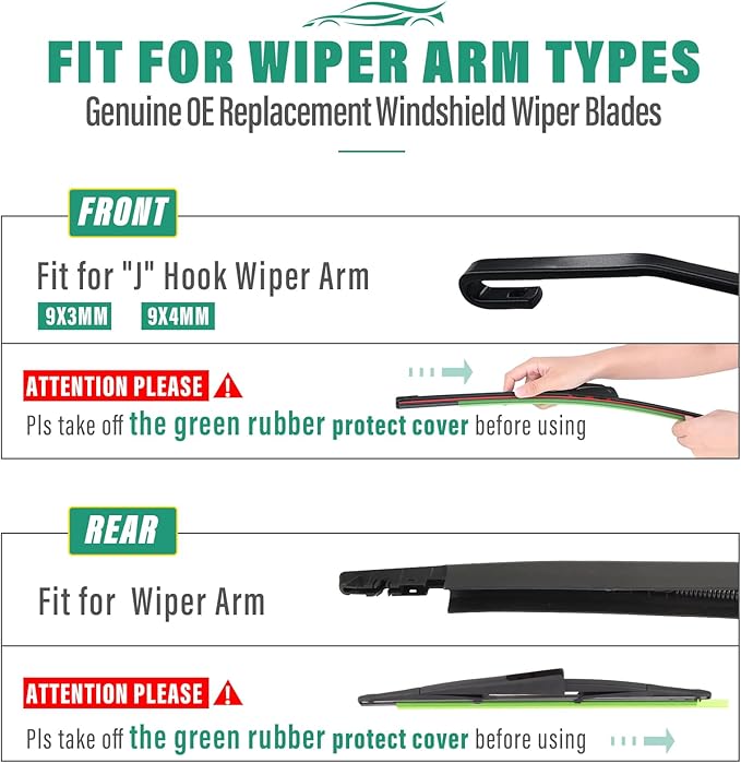 22" 22" 16" Windshield Wiper Blades Replacement for Lincoln Navigator 2009 2010 2011 2012 2013 2014 2015 2016 Premium All Weather Front Rear Wipers Set - OEM Quality (Pack of 3)