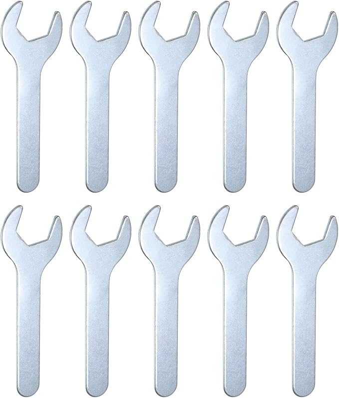 HARFINGTON 10pcs Small Wrench Open End Wrench 23x126x2.8mm Metric U-Shaped Single Open Ended Spanner Super Thin Small Flat Head Galvanizing Wrench for Automotive Repair Furniture Assembly