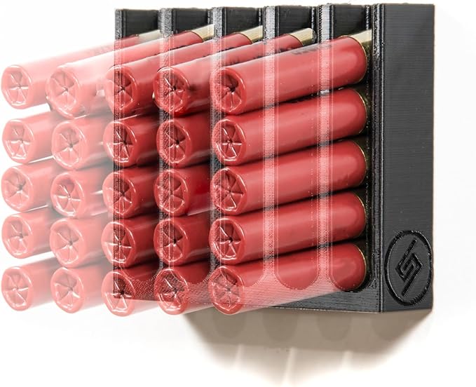 Spartan Mounts Shotgun Shell Storage Solution | Safe Gun Room Display Storage Organization Man Cave Husband Military Police Home Self Defense 12 20 410 Gauge