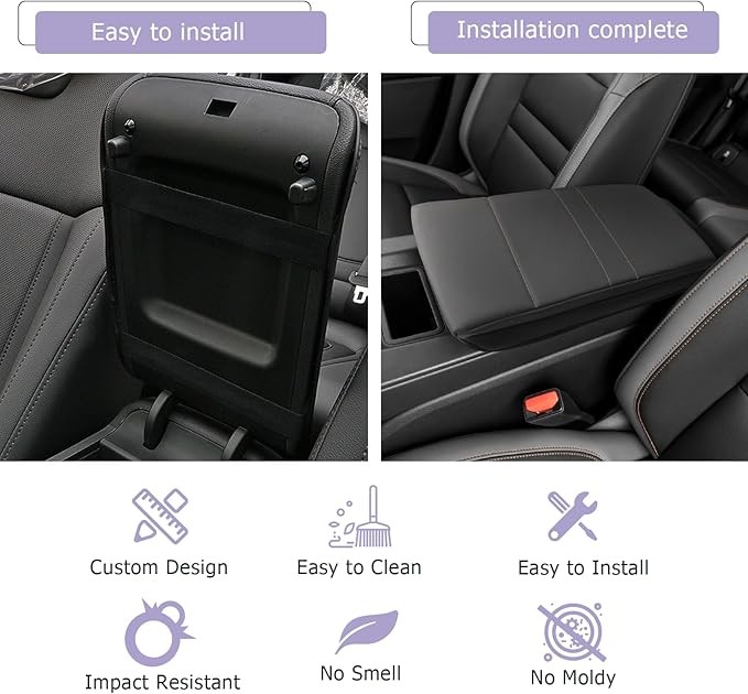 LUWU 2024 2025 Prologue Center Console Cover Compatible with 2024 2025 Honda Prologue Accessories 2025 Prologue EX/Touring/Elite Armrest Cover Center Console Pad Armrest Console Cover (Thick Black)