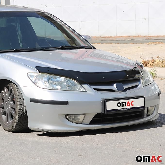 OMAC Front Bug Shield Hood Deflector Guard for Honda Civic 2001-2005 Sedan Smoke