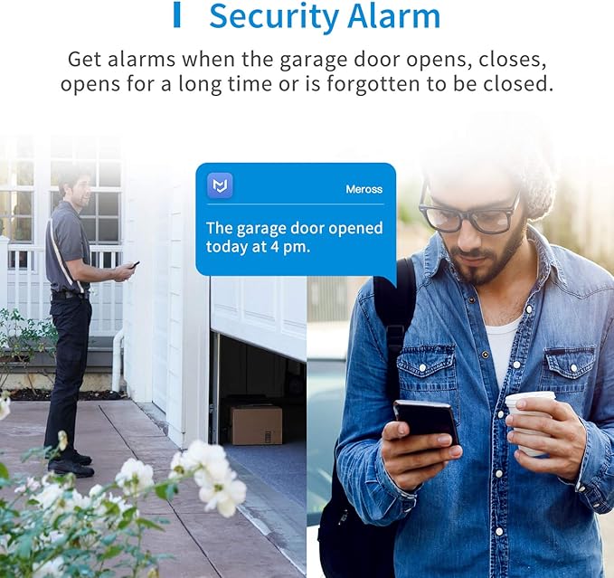 Smart Garage Door Opener Remote, Compatible with Apple HomeKit, Amazon Alexa, Google Assistant, SmartThings, Multiple Notification Modes, No Hub Needed