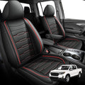 Seat Covers Fit for Honda Ridgeline 2006-2024 2025: Crew Cab 5 Seats Car Seat Covers Faux Leather Truck Pickup Seat Cushion Protector - Front Seats with Armrests(Full Set, Redline)