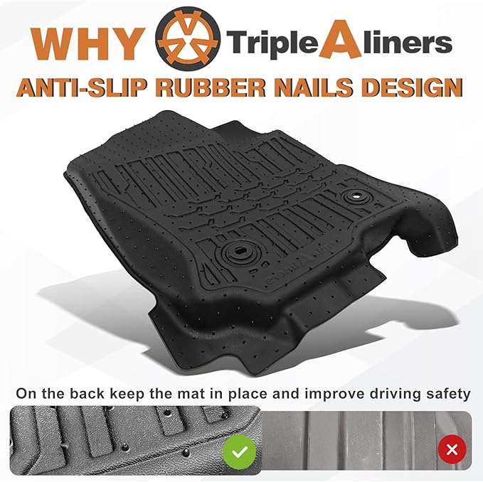 TripleAliners Floor Mats All Weather Liners Fit for Toyota 2025 4Runner Accessories Custom Fit TPE Heavy-Duty 1st & 2nd Row Waterproof Anti-Slip Floor Liners (Only for 5 Seats) Not for Hybrid Model