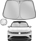 Windshield Sun Shade for 2019-2025 Volkswagen VW Jetta Foldable Sun Sunshade for Car Front Window Blocks UV Rays and Heat Automotive Interior Protector Custom Fit Accessories