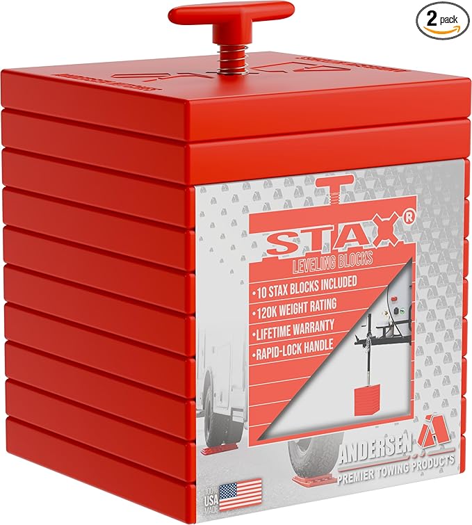 Andersen Hitches | 3636 | 2 Pack |Rated up to 120K | Andersen STAX - Stacking Levelers | Camper Leveler Stacking Blocks | Leveling System for Camper or RV