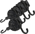 Bungee Cords with Hooks Heavy Duty, Flat Adjustable Bungee Cords with Hooks 40 Inch, Reflective Rubber Black Bungee Straps with Buckle Hooks for Outdoor, Camping, Tarps, Bike Racks, Tents, Black