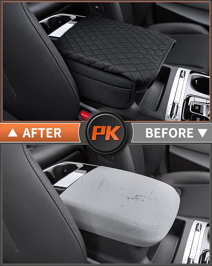 Shademax Center Console Cover for Kia Carnival KA4 2022-2024 2025 2026 Accessories Armrest Cover Console Cushion Pad Leather MPV Armrest Seat Box Cover Console Lid Protector with Pockets Storage Bag