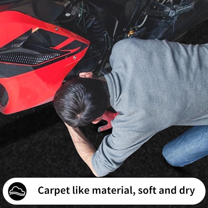 17' x 7'4" Oil Spill Mat, Garage Floor Mat, Premium Absorbent Oil Pad, Waterproof, Protect Garage Surface from Spill & Stain, Reusable, Washable, Durable, Black