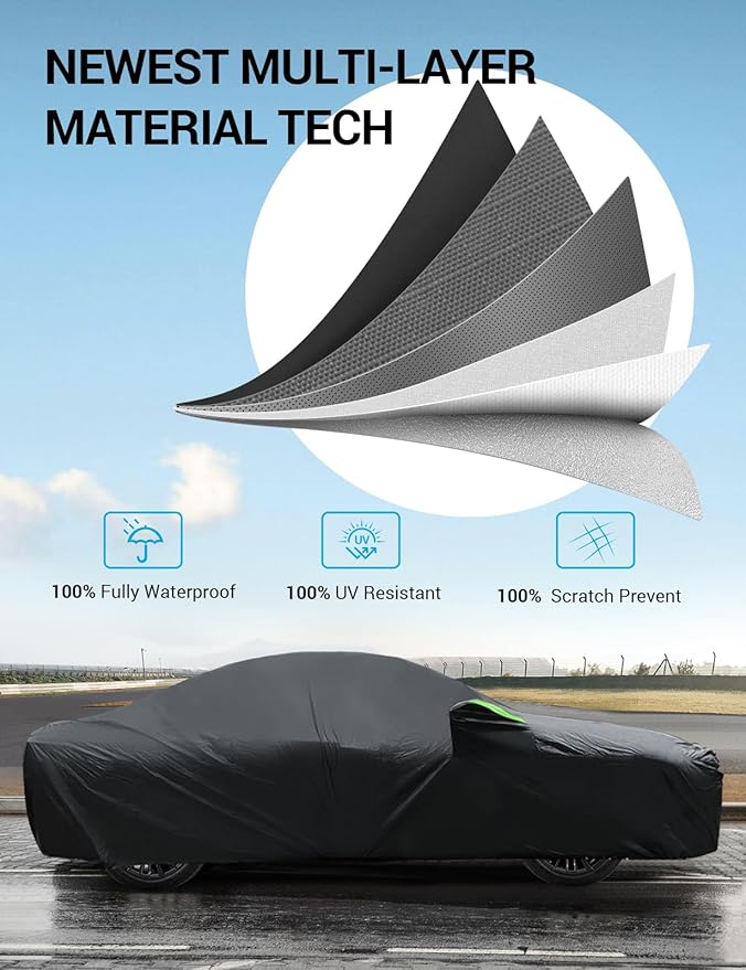 Proadsy 2025 Upgrade Car Cover Custom Fit for Subaru WRX 2008-2025, Waterproof All Weather for Automobiles, Full Exterior Cover Rain Snow Sun Protector Indoor Outdoor Car Cover