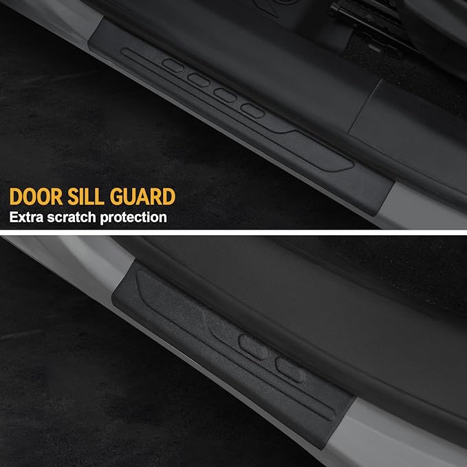Floor Mats Set for 2017-2025 Jeep Compass Accessories(New Body Style 2nd Generation), Full Coverage All Weather Floor Mats with Cargo Mat TPE Includes Backrest Protectors & Door Sill Guards