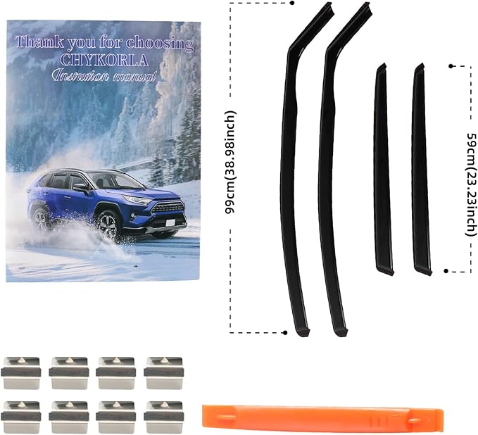 4pcs in Channel Rain Guards Fit for 2012 2013 2014 2015 2016 2017 Ford Focus Hatchback/Sedan, Durable Window Visors Side Wind Deflectors, Vent Shades Visors Shield
