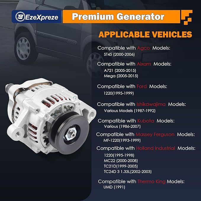 Ezexpreze New Alternator Compatible With Daihatsu Core Hijet Van OE#27060-87201 16241-64010 16241-64011 100211-1640 100211-1650 100211-1680 100211-4450 100211-4660 100211-4690
