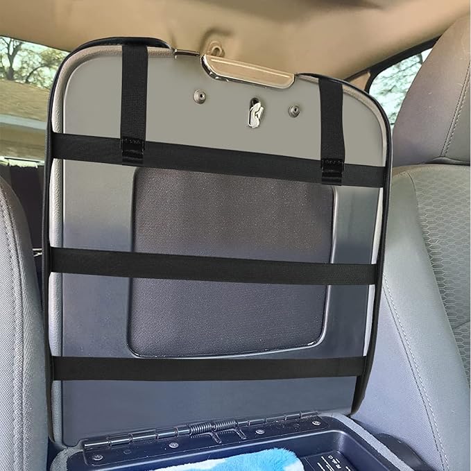 GIANT PANDA Custom Fit Console Cover for 2013-2018 Ram 1500 & 2013-2024 Ram 2500/3500/1500 Classic Model Jump Seat Console - Waterproof Faux Leather Armrest Center Cover - Full Protection - Black