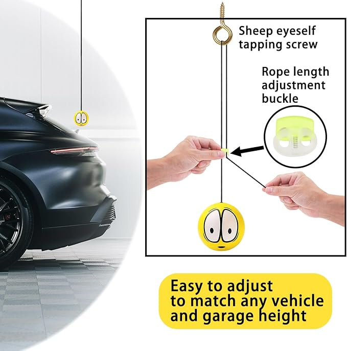 2 Pack Garage Parking Aid - Double Car Parking Assist System with Telescopic Adjustable Length
