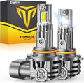 FAHREN Upgraded 9012 LED Bulbs, 60000LM 1000% Ultra-Bright, Real 1:1 Mini Size, Hir2 Light Bulb Halogen Replacement, 6500K Cool White, 70000HRS+ Lifespan, Quick Install No Adapter Needed, Pack of 2