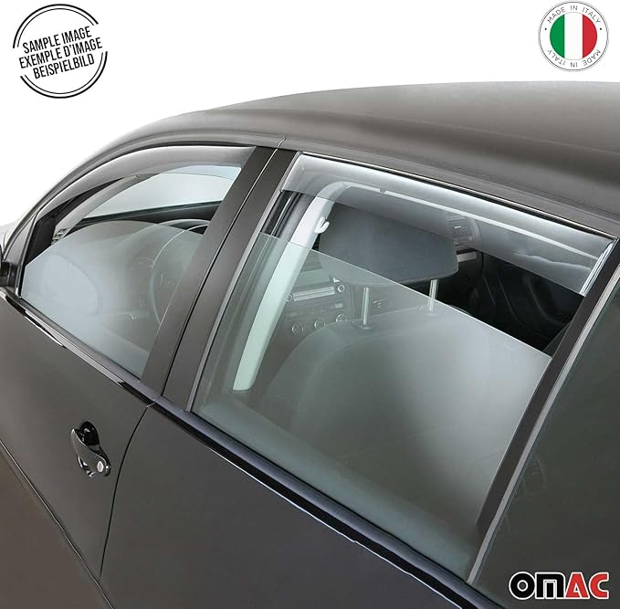 OMAC Window Visor Vent Rain Deflector for Hyundai Tucson 2016-2021 Black Smoke 4 Pcs