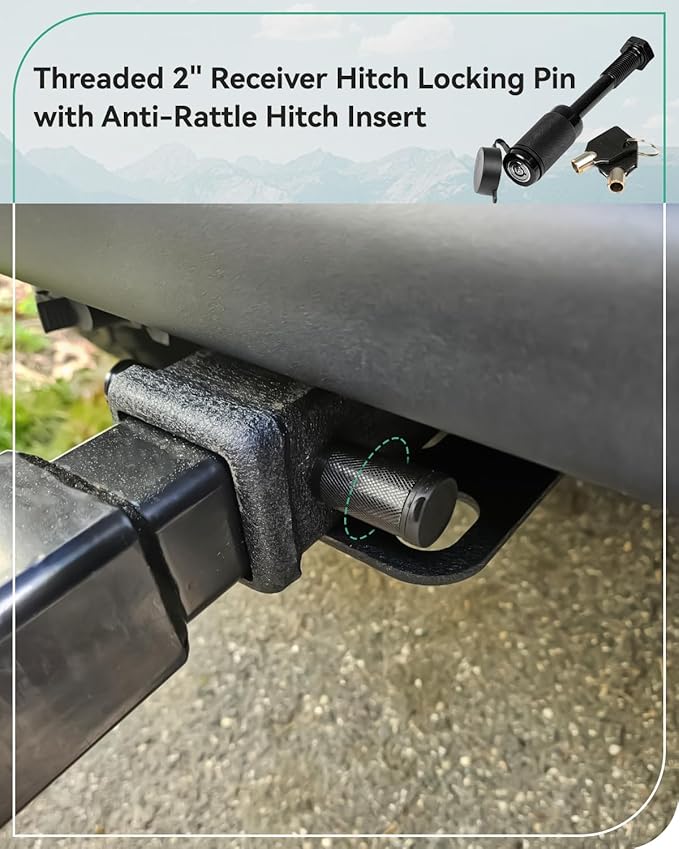 Ebike Racks for Tow Hitch with Lock, 2 Bike Rack for Car Truck SUV RV Trailer, Hitch Bike Rack for Fat Tire, Mountain Bikes, Electric Bikes, EMTB and Standard Bicycles - 200 lbs Capacity