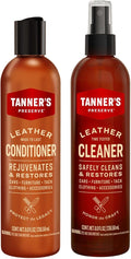 Tanner's Preserve Leather Cleaner & Conditioner Duo Pack, Cleans, Rejuvinates & Restores Finished Leather, Use for Cars, Furniture & More, 2X 8 Fl Oz