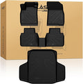 LASFIT Floor Mats and Trunk Mat for Honda Accord Sedan 2023 2024 2025 2026 (Include Gasoline & Hybrid), All Weather TPE Floor Liners 1st & 2nd Row & Cargo Mat Full Set, Black