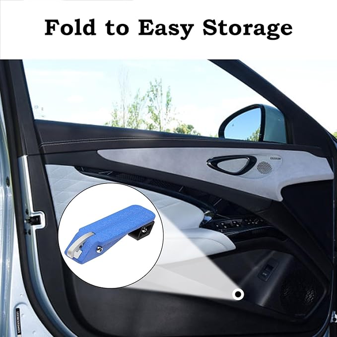 COWVIE Foldable Car Door Step Stand Pedal - Access to Vehicle's Roof Both Feet Wider Stand Pedal for Most SUV Truck Jeep, Max Load 400 Lbs