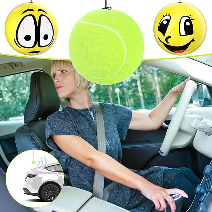Garage Tennis Ball Parking Aid, Parking Guide System for Garage Accessories, Stop Indicator, Parking Assist Ball, Aid-Parking Kit, Garage Car Stopper, Pack of 2