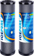 ICEPURE 1 Micron 2.5" x 10" Whole House CTO Carbon Sediment Water Filter Cartridge Compatible with DuPont WFPFC8002, WFPFC9001, SCWH-5, WHCF-WHWC, WHCF-WHWC, FXWTC, CBC-10, RO Unit, Pack of 2