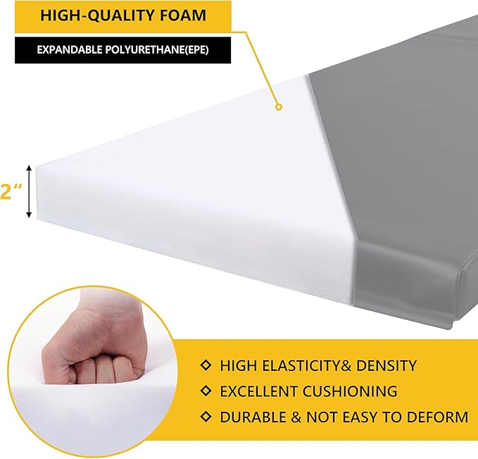 Wall Corner Guards & Edge Protector, Heavy Duty Wall Corner Protective Safety Padding, All-Weather 2 Sides Corner Pad for Gyms, Basketball Court, Playrooms, Garages,etc. (Gray, 6FT Tall 6in Sides)