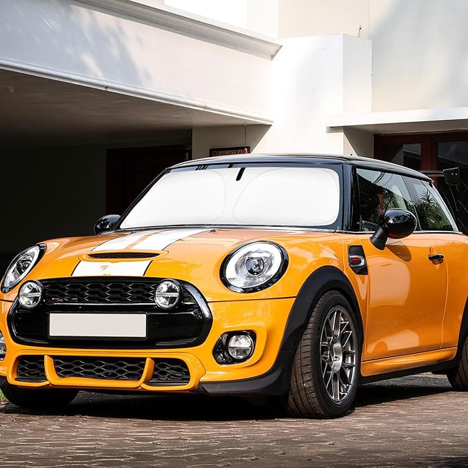 Sun Shade for Mini Cooper Windshield Sunshade fit for 2015-2023 2024 2025 BMW Mini Cooper F55 Accessories Front Window Shield Sun Visor Protector Block UV Ray Heat