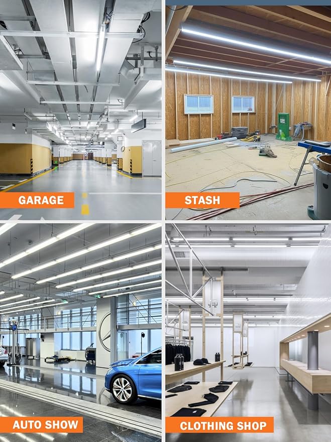 Upgrade Super Bright Hanging | Surface Mount 4' 10000LM 5000K 60W Linkable 4FT Led Shop Light, 4FT Led Shop Light for Workshop Garage Lighting Factory Warehouse Shop Workbench 4 Pack