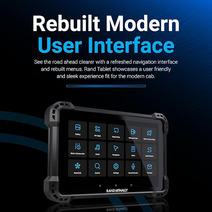 Rand McNally RANDTAB8 8-inch GPS Truck Navigator with Industry's Best Custom Trucking Routes, Rand Navigation 2.0 with 2025 Maps + Built-in Camera