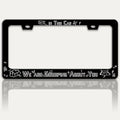 in This Car We are Gossiping About You License Plate Frame Funny Text License Plate Holders Stainless Steel Auto Accessory Bracket 2 Hole with Screws Universal Us Car License Plate Frames 6x12 Inch