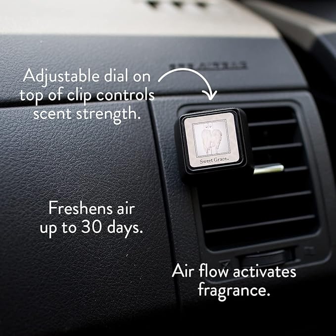 Bridgewater Candle Auto Vent Clip 3 Pack Long Lasting Car Air Freshener-Sweet Grace