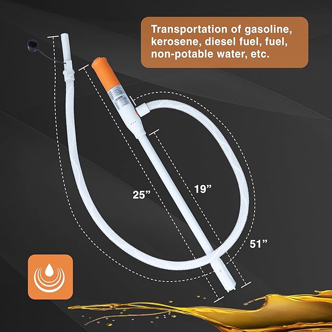 Battery Powered Stick Fuel Transfer Pump, 3.2 GPM, 51 Inch Transfer Length, Self-Hooking, For Transferring Gasoline, Kerosene, Diesel, and Non-Potable Water, Battery Powered Sump Pumps