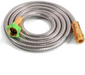 Metal Short Garden Hose 10 Ft 12 Ft, Flexible Stainless Steel Garden Hose 10 Feet 15 Feet Heavy Duty Water Hose Flexible Metal Water Hose (10 Feet)