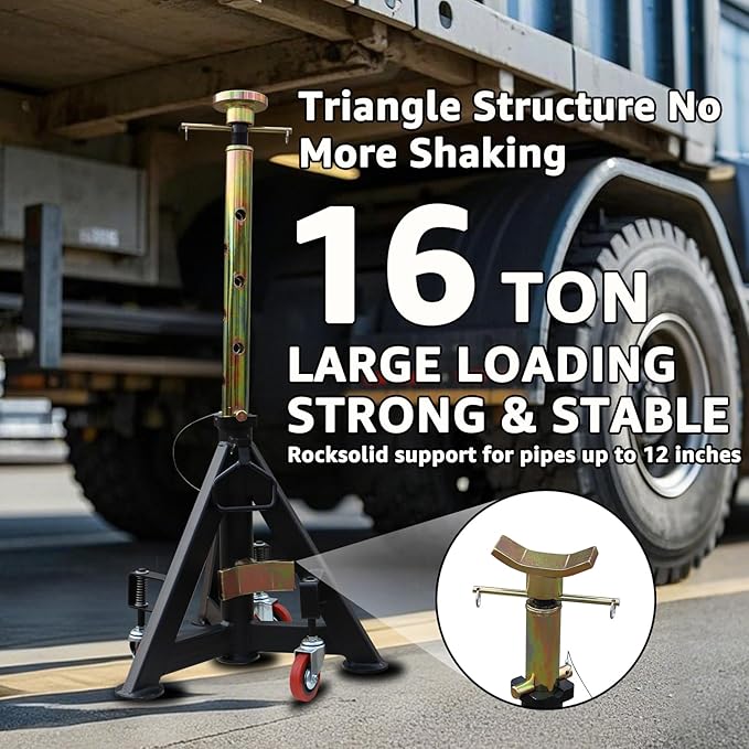 BESTOOL 16 Ton Heavy Duty Jack Stands – 35,000 lbs Capacity, Adjustable 26" to 40.9", for Trucks, SUVs, Tractors & Trailers