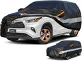 10 Layers SUV Car Cover Custom Fit for Toyota Highlander (2007-2025) Waterproof All Weather for Automobiles, Outdoor Full Cover Sun UV Rain Protection with Cotton.Black