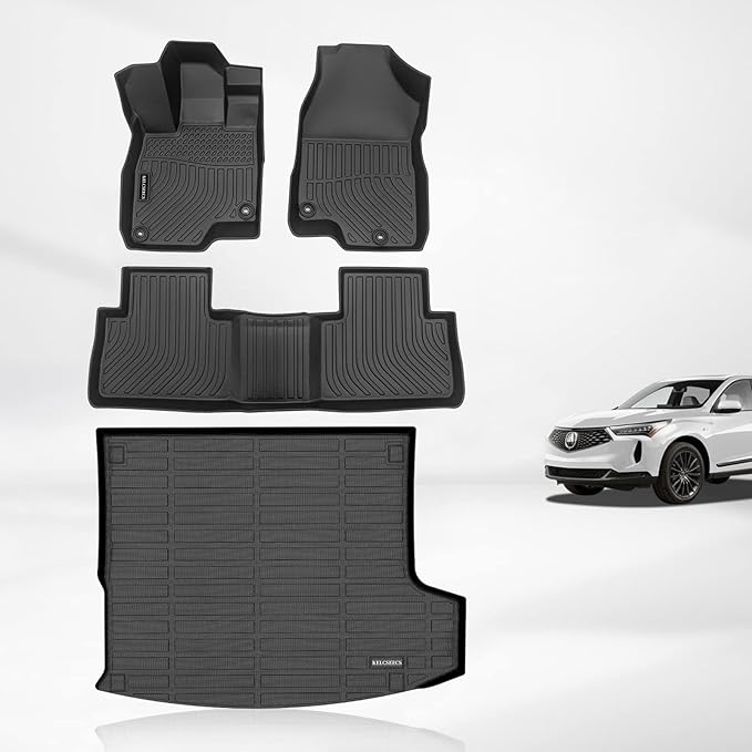 KELCSEECS® Floor Mats & Cargo Liner Custom for Acura RDX 2025 2024 2023 2022 2021 2020 2019,All Weather Protection TPE Floor Liners Front& Rear Row Full Set Acura RDX Accessories Black