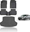 KELCSEECS® All Weather Floor Mats & Cargo Liner for 2026 2025 Honda Civic Hybrid Sedan(Only) Car Mats Trunk Mat Honda Civic Sedan Hybrid Floor Mats Accessories Black