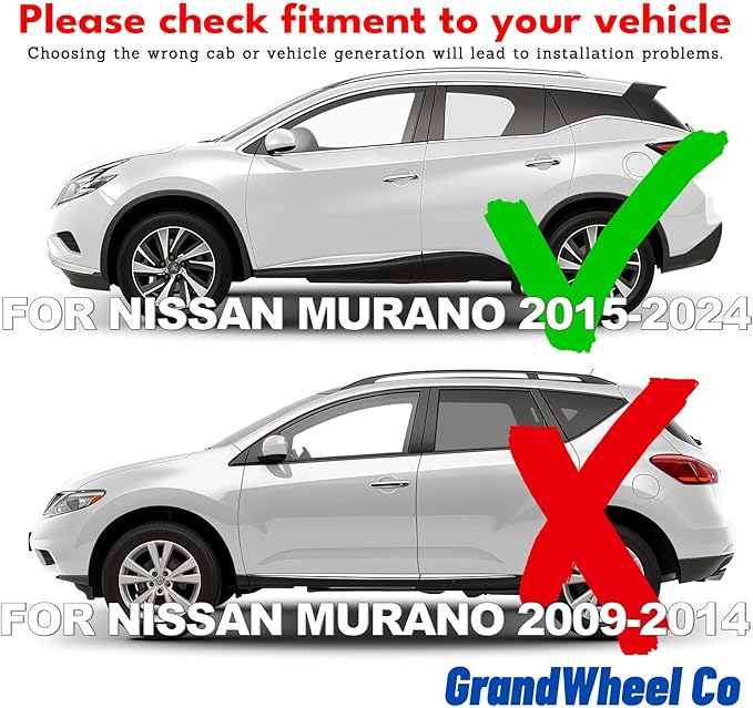 Window Deflectors Smoke Tinted in-Channel Side Window Vent Visor Deflectors Rain Guards Compatible with Nissan Murano 2015-2024 - 4pcs. GW0792