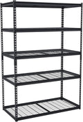 400LBS Storage Shelves，71" H x 48'' W x 24" D Storage Shelves, 5-Tier Industrial Heavy Duty Storage Shelves, Steel Shelving with Adjustable Rack, Black