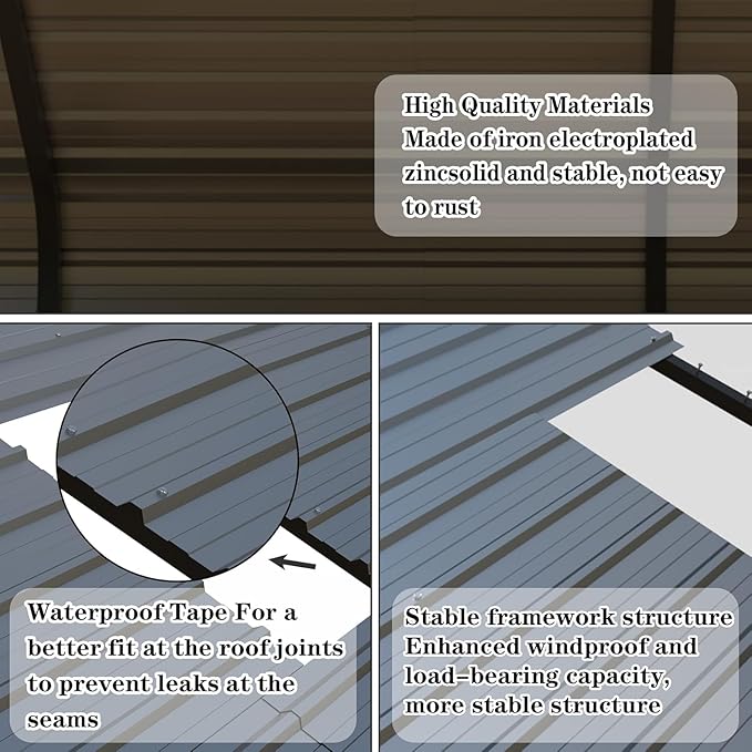 10x20FT/20x20 FT Metal Carport Heavy Duty for 2 Cars - Frame Shelter Car Garage Kits for All-Weather,Car Canopy Reinforced with Safe Boat Cover Car Ports for Yard Protection (20 X 20 FT)