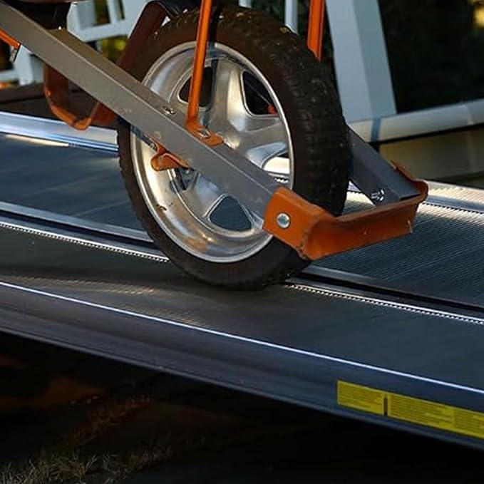 EZ-ACCESS TRAVERSE 2 Foot Durable Aluminum All Weather Singlefold Portable Folding Loading Ramp with Carrying Handles, Silver