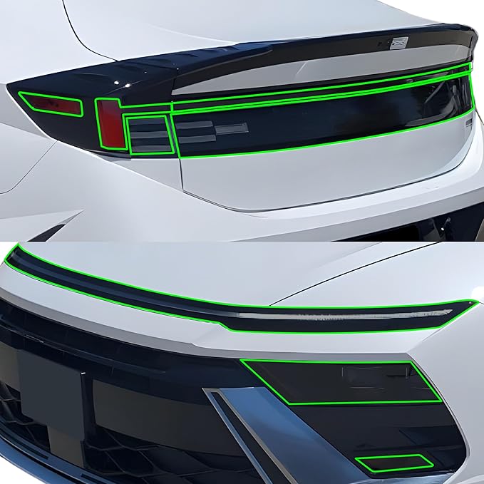 BOGAR TECH DESIGNS Precut for Hyundai Sonata 2024-2025 Full Headlight Taillight Tint Kit, Light Smoke