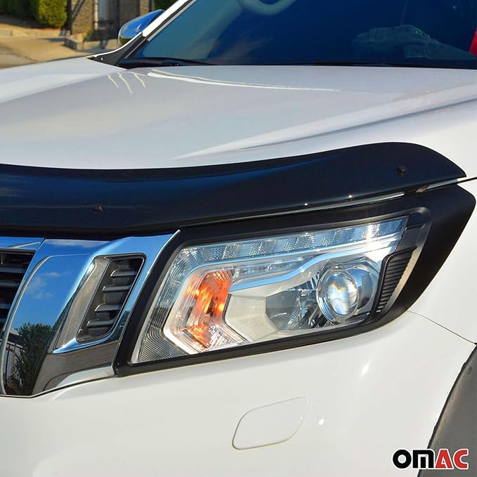 OMAC Front Bug Shield Hood Deflector for Nissan Navara D23 2014-2024 Acrylic Smoke