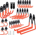 28 Pack Steel Heavy Duty Garage Hooks Storage Hooks with Anti-Slip Coating, Utility Garage Wall Mount Hanger and Organizer for Bikes, Ladder, Rope, Broom, Shovel and Garden Power Tools (28, Orange)