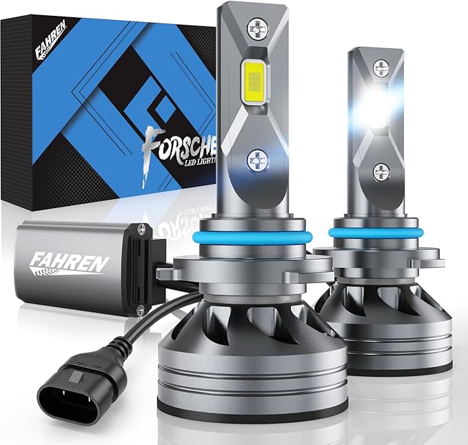 FAHREN 9005 Driving Bulbs 46000 Lumens Super Bright 9005 Bulbs, 6500K Cool White HB3 Fog Bulb with External Driver, 98% Canbus Ready IP68 Waterproof, Pack of 2