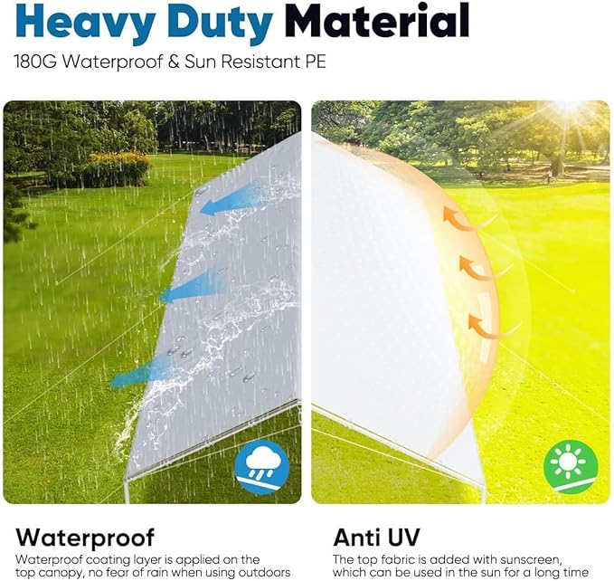 Quictent 10x20 ft Heavy Duty Car Canopy Galvanized Frame Carport Outdoor Party Tent Boat Shelter with 3 Reinforced Steel Cables - Gainsboro