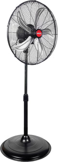 OEMTOOLS OEM24871 20" Oscillating Pedestal Fan, Adjustable Height for Garage, Shop, Gym, Warehouse 4500 CFM Airflow, 3-Speed Enclosed Motor, 5 Aluminum Blades, Dust-Resistant Industrial Purpose